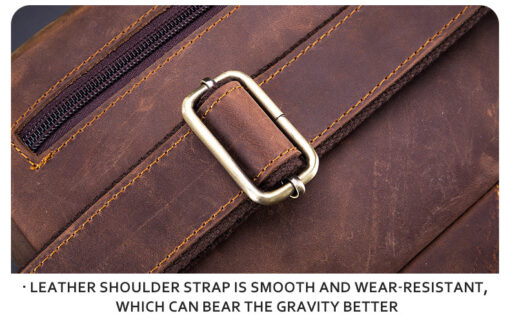 Bull Captain Crossbody Bag Crazy Horse Leather Men Sling Chest Bags - Image 12