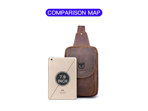 Bull Captain Crossbody Bag Crazy Horse Leather Men Sling Chest Bags - Image 15
