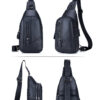 Bullcaptain Genuine Leather Business Casual Chest Bag Crossbody Bag - Image 13