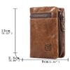 Bull Captain Men??s Genuine Leather Wallet Bifold Zippers Purse - Image 9