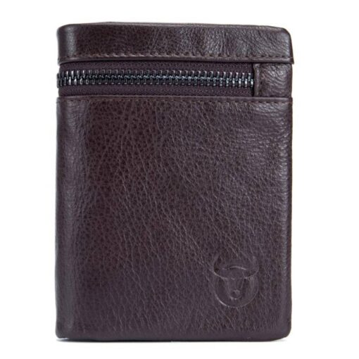 Bull Captain Men??s Genuine Leather Wallet Bifold Zippers Purse - Image 7