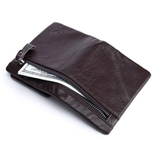 Bull Captain Men??s Genuine Leather Wallet Bifold Zippers Purse - Image 6