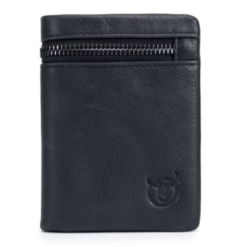 Bull Captain Men??s Genuine Leather Wallet Bifold Zippers Purse - Image 5