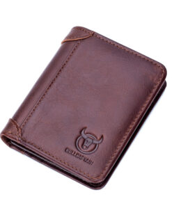 Bull Captain Mens Wallet Bifold Leather Wallet With 2 ID Windown