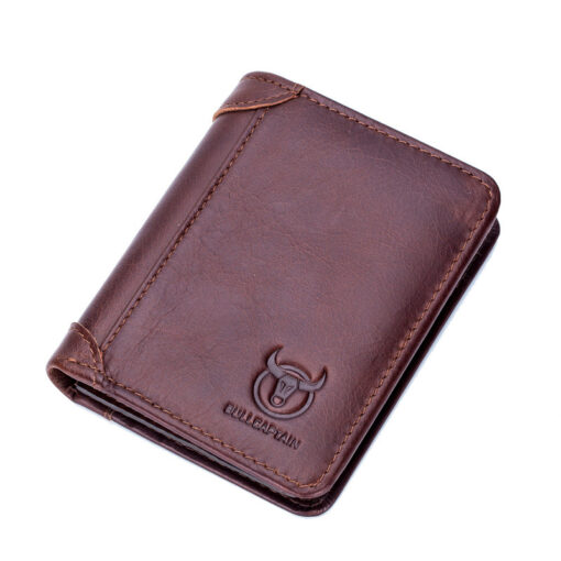 Bull Captain Mens Wallet Bifold Leather Wallet With 2 ID Windown