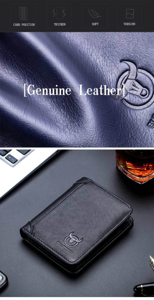 Bull Captain Mens Wallet Bifold Leather Wallet With 2 ID Windown - Image 17