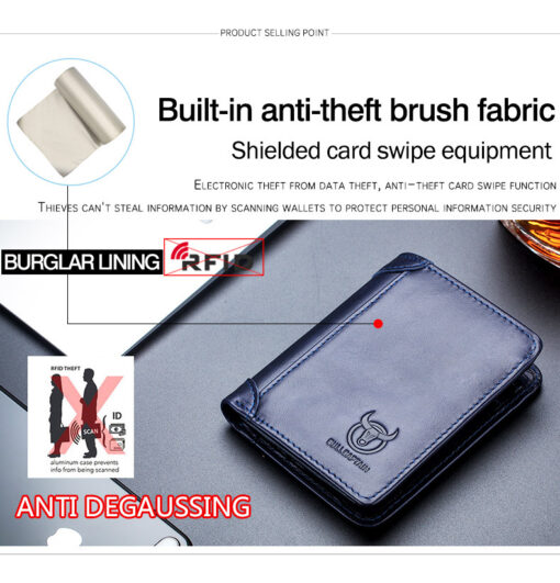 Bull Captain Mens Wallet Bifold Leather Wallet With 2 ID Windown - Image 16