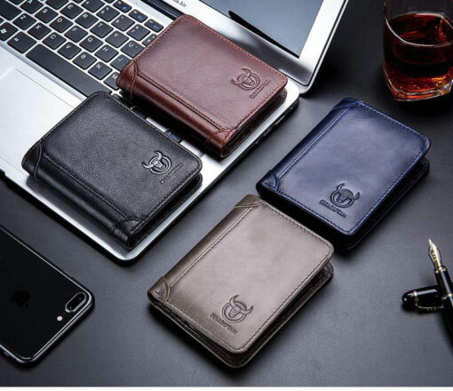 Bull Captain Mens Wallet Bifold Leather Wallet With 2 ID Windown - Image 13