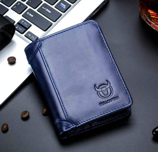 Bull Captain Mens Wallet Bifold Leather Wallet With 2 ID Windown - Image 12