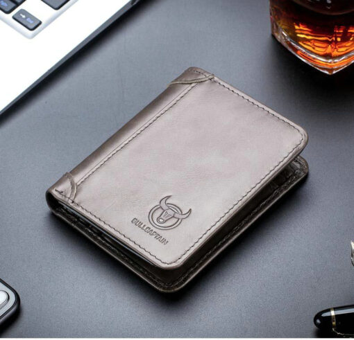 Bull Captain Mens Wallet Bifold Leather Wallet With 2 ID Windown - Image 4