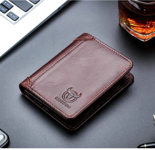 Bull Captain Mens Wallet Bifold Leather Wallet With 2 ID Windown - Image 3