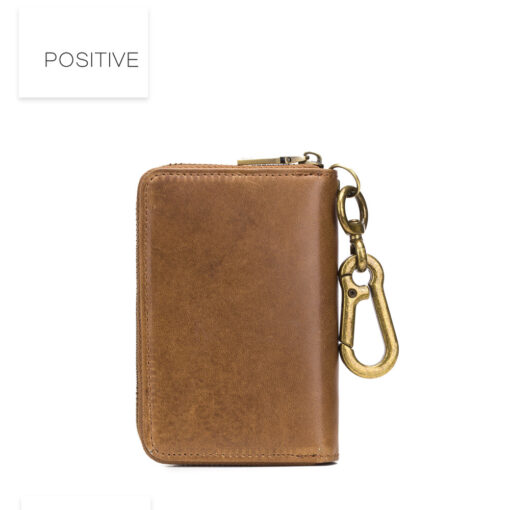 Bullcaptain Men Genuine Leather RFID Blocking 4 Card Holder Zipper Wallet and Key Case - Image 21