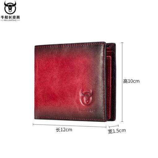 BULLCAPTAIN Men Genuine Leather Vintager RFID Blocking Anti-theft Wallet - Image 10