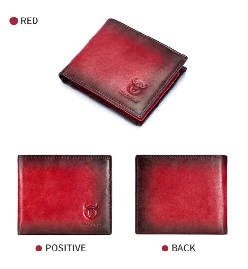 BULLCAPTAIN Men Genuine Leather Vintager RFID Blocking Anti-theft Wallet - Image 12