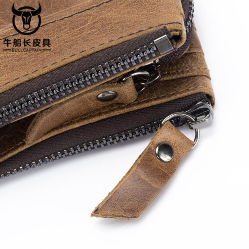 Bull Captain Vintage Men Wallet Leather Short Purse Coin Pocket - Image 3