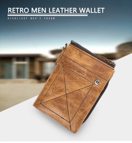 Bull Captain Vintage Men Wallet Leather Short Purse Coin Pocket - Image 5