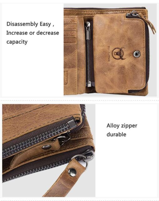 Bull Captain Vintage Men Wallet Leather Short Purse Coin Pocket - Image 7