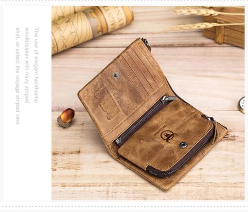 Bull Captain Vintage Men Wallet Leather Short Purse Coin Pocket - Image 11
