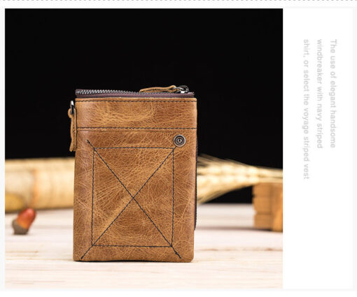 Bull Captain Vintage Men Wallet Leather Short Purse Coin Pocket - Image 13