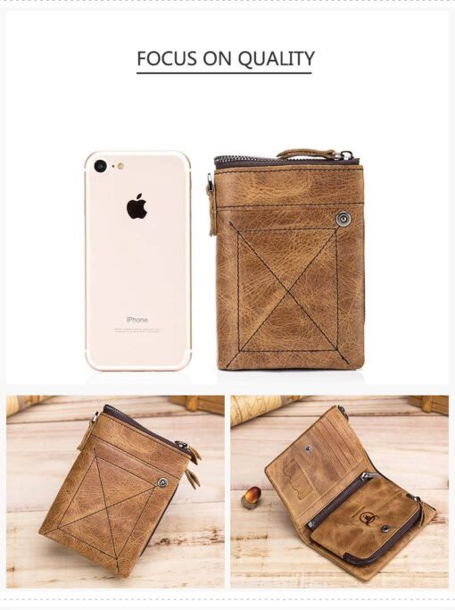 Bull Captain Vintage Men Wallet Leather Short Purse Coin Pocket - Image 14