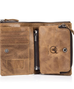 Bull Captain Vintage Men Wallet Leather Short Purse Coin Pocket