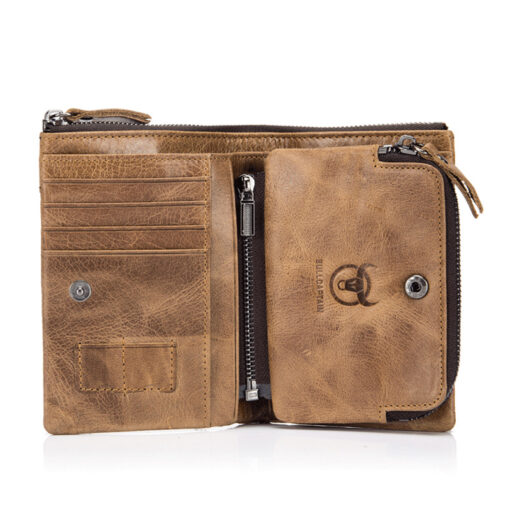Bull Captain Vintage Men Wallet Leather Short Purse Coin Pocket