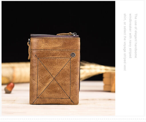 Bull Captain Vintage Men Wallet Leather Short Purse Coin Pocket - Image 19