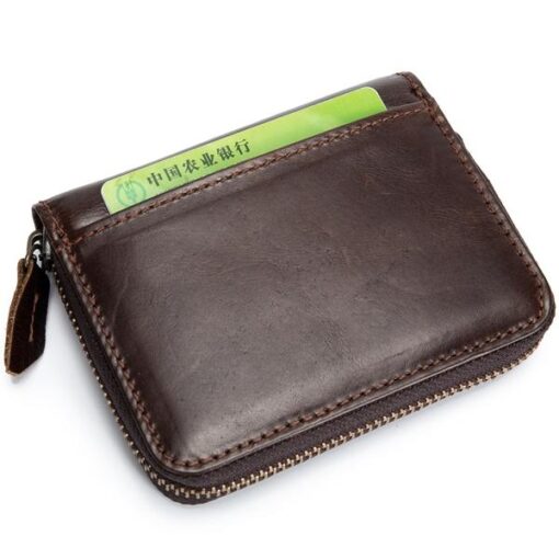 Bullcaptain Men RFID Blocking Secure Antimagnetic Genuine Leather 10 Card Slots Coin Bag Wallet - Image 6