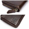 Bullcaptain Men RFID Blocking Secure Antimagnetic Genuine Leather 10 Card Slots Coin Bag Wallet - Image 8