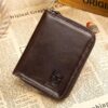 Bullcaptain Men RFID Blocking Secure Antimagnetic Genuine Leather 10 Card Slots Coin Bag Wallet - Image 9