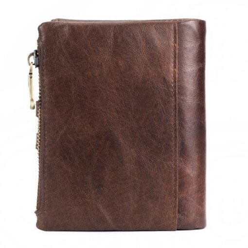Bullcaptain RFID Antimagnetic Vintage Genuine Leather 14 Card Slots Coin Bag Wallet - Image 4