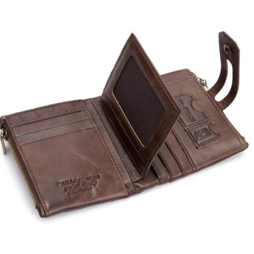 Bullcaptain RFID Antimagnetic Vintage Genuine Leather 14 Card Slots Coin Bag Wallet - Image 6