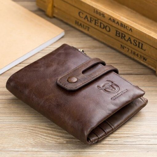Bullcaptain RFID Antimagnetic Vintage Genuine Leather 14 Card Slots Coin Bag Wallet - Image 8