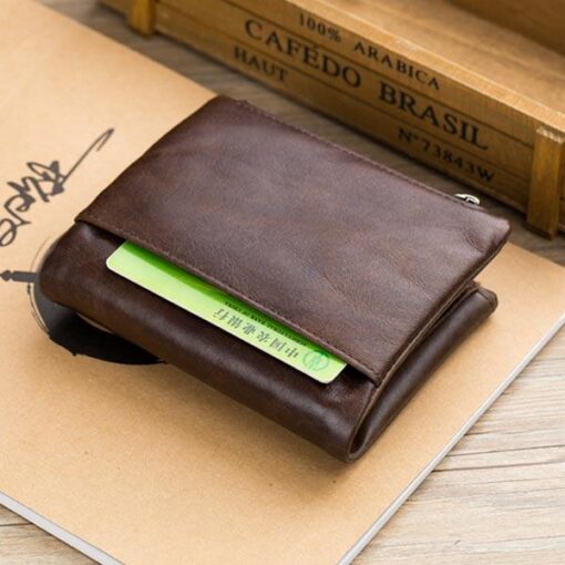 Bullcaptain RFID Antimagnetic Vintage Genuine Leather 14 Card Slots Coin Bag Wallet - Image 9