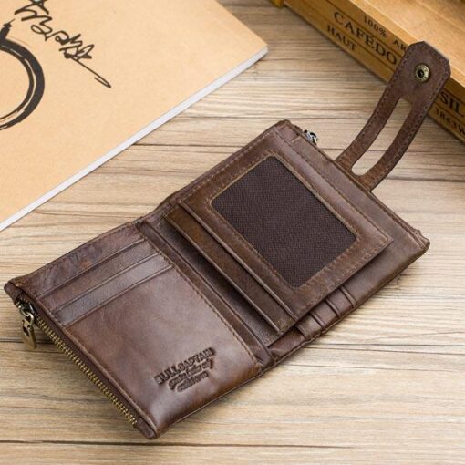 Bullcaptain RFID Antimagnetic Vintage Genuine Leather 14 Card Slots Coin Bag Wallet - Image 10