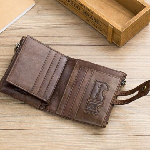 Bullcaptain RFID Antimagnetic Vintage Genuine Leather 14 Card Slots Coin Bag Wallet - Image 11