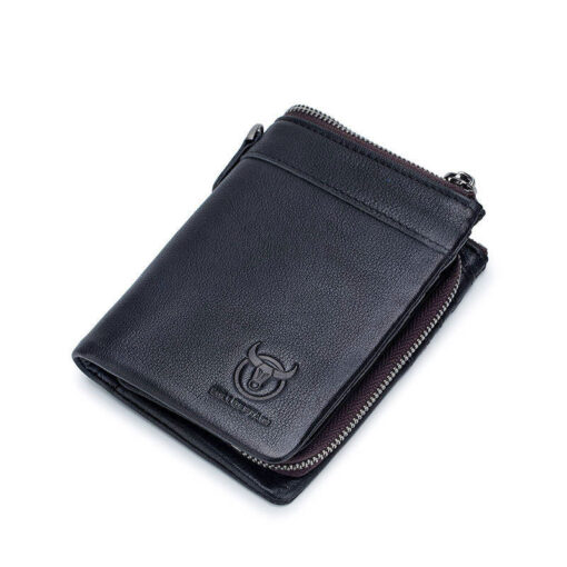Bullcaptain Men Detachable Zipper Purse Genuine Leather Wallet QB050 Retro Fashion - Image 2