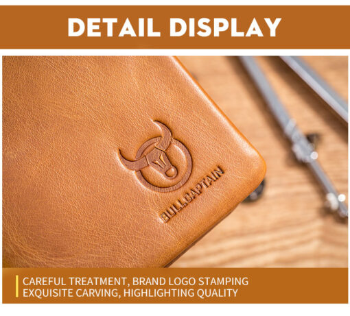 Bullcaptain Men Detachable Zipper Purse Genuine Leather Wallet QB050 Retro Fashion - Image 10