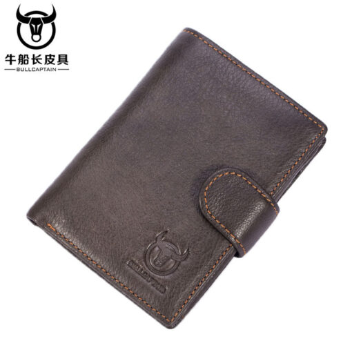 Bull Captain Leather Mens Wallets Vintage Coin Purse With 2 ID Window - Image 3