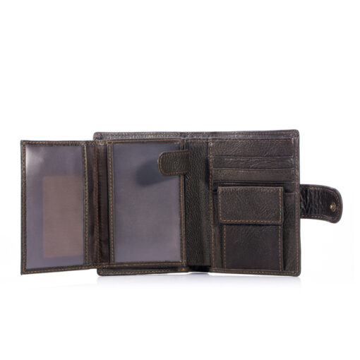 Bull Captain Leather Mens Wallets Vintage Coin Purse With 2 ID Window - Image 5