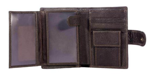 Bull Captain Leather Mens Wallets Vintage Coin Purse With 2 ID Window - Image 8