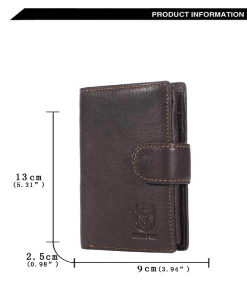 Bull Captain Leather Mens Wallets Vintage Coin Purse With 2 ID Window - Image 16
