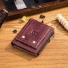 Bullcaptain Men Genuine Leather RFID Blocking Zipper Coin Wallet - Image 11
