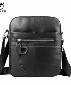 Bull Captain Genuine Leather Men Small Shoulder Messenger Bag Zipper