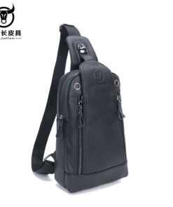 Bull Captain Men Genuine Leather Sling Chest Bag Daypacks