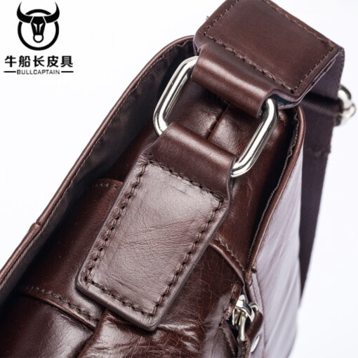 Leather Men Shoulder Bags Casual Retro Men Messenger Bag Bull Captain - Image 2