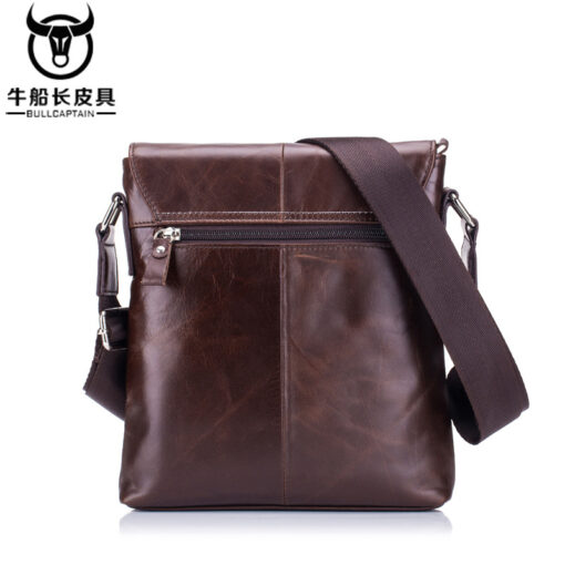 Leather Men Shoulder Bags Casual Retro Men Messenger Bag Bull Captain - Image 4