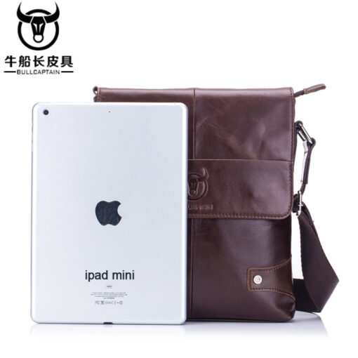 Leather Men Shoulder Bags Casual Retro Men Messenger Bag Bull Captain - Image 5