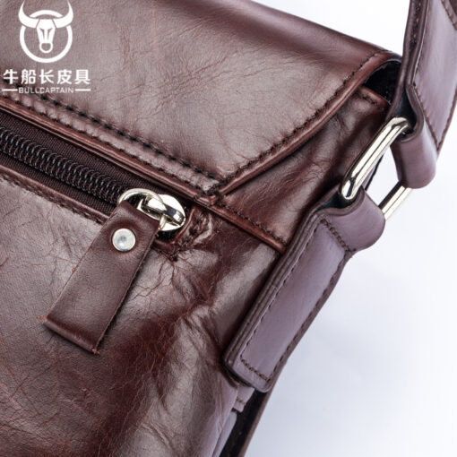 Leather Men Shoulder Bags Casual Retro Men Messenger Bag Bull Captain - Image 6