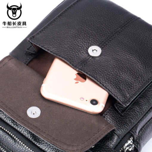 Bull Captain Genuine Leather Bag Cowhide Business Men Messenger Shoulder Bags - Image 10
